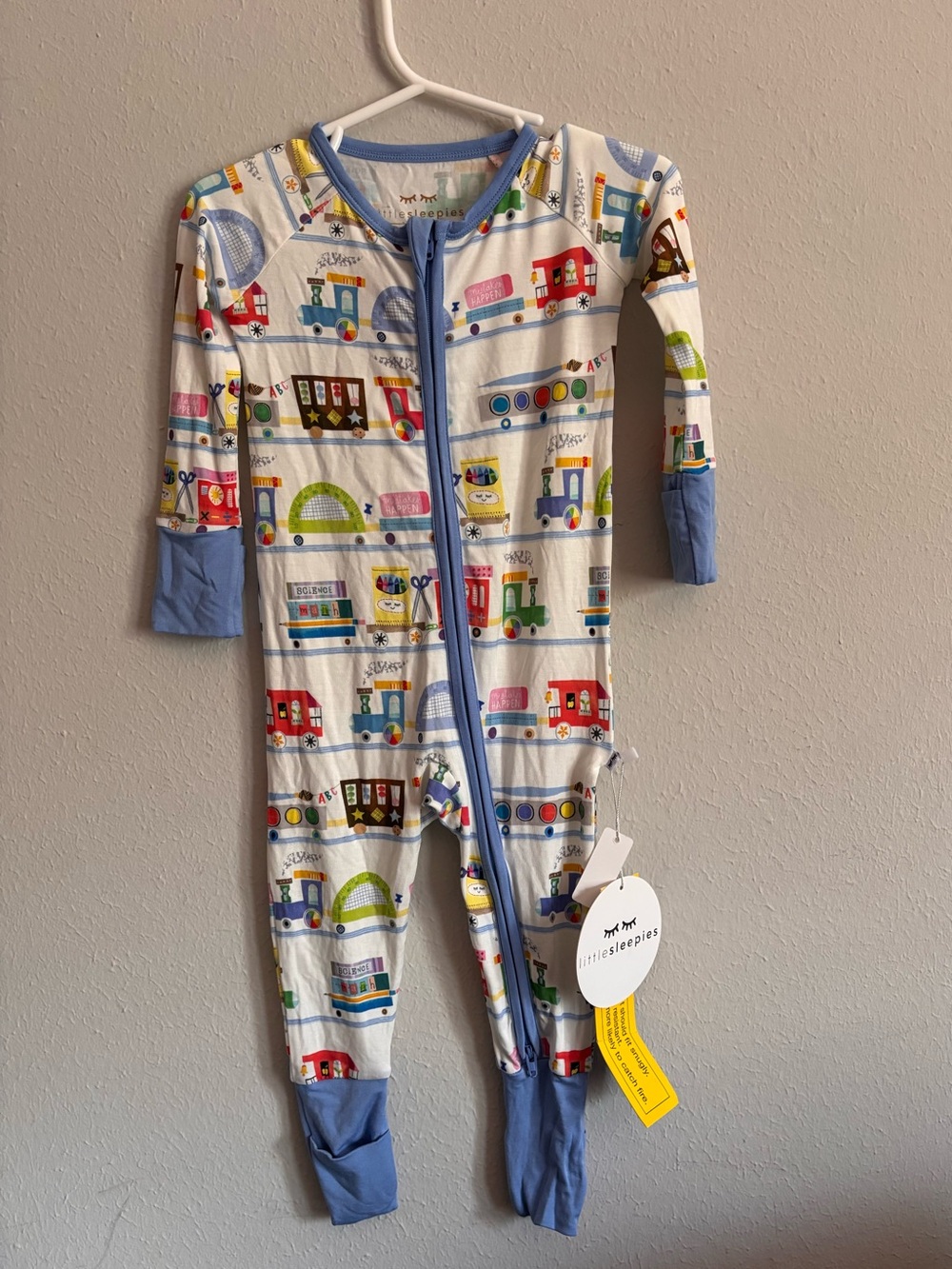 Little Sleepies 6-12 Education Train Pajamas NWT - Picture 2 of 5